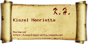 Kiszel Henrietta névjegykártya