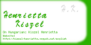 henrietta kiszel business card